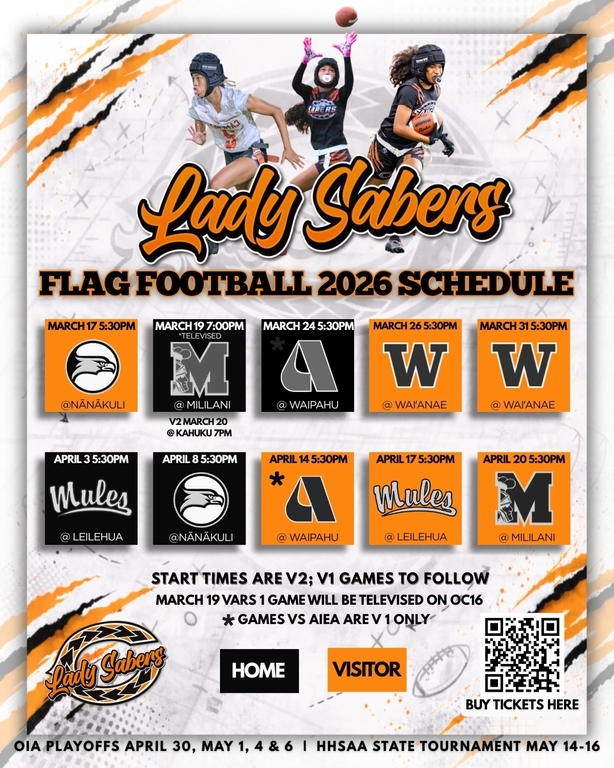 Here's the updated schedule for the rest of the season. 
We have 2 remaining regular season games:
Friday 4/17 @Leilehua & Monday 4/20 @ Mililani
New OIA Playoff dates are April 30, May 1, 4 & 6. 
New HHSAA State Tournament Dates are May 11, 14, 15 & 16.
