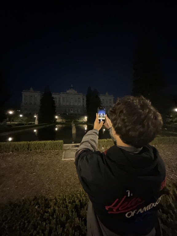 MUN Student Noah takinf a picture of Spanish Monuments