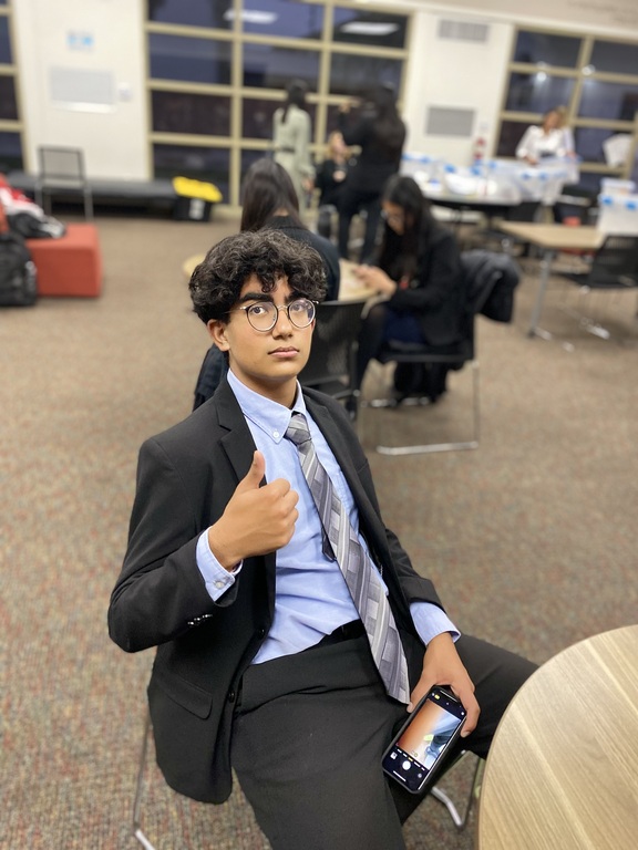 MUN leader Rahul hard at work at the MUN conference!