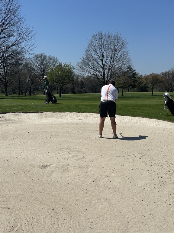 Zach visiting the greenside bunker
