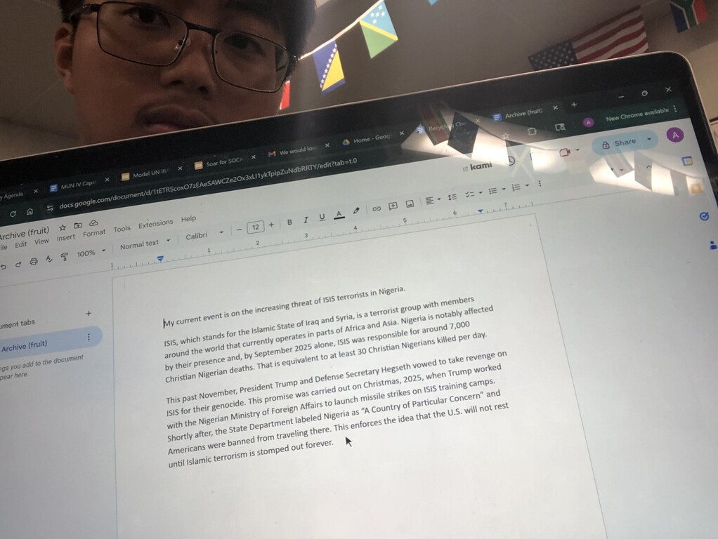 Practicing a current event speech