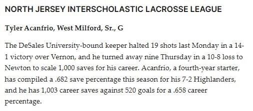 Players of the Week in all 9 N.J. boys lacrosse conferences, April 21-27