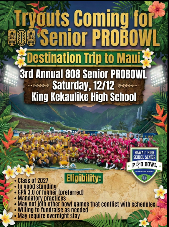 Save the date for 808 SENIOR PROBOWL