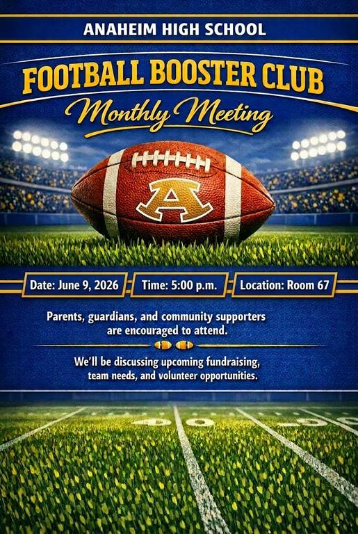 booster meeting tomorrow night! 5pm this month hope to see you all! room 67