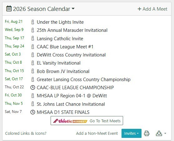 HRXC 2026 MEET SCHEDULE