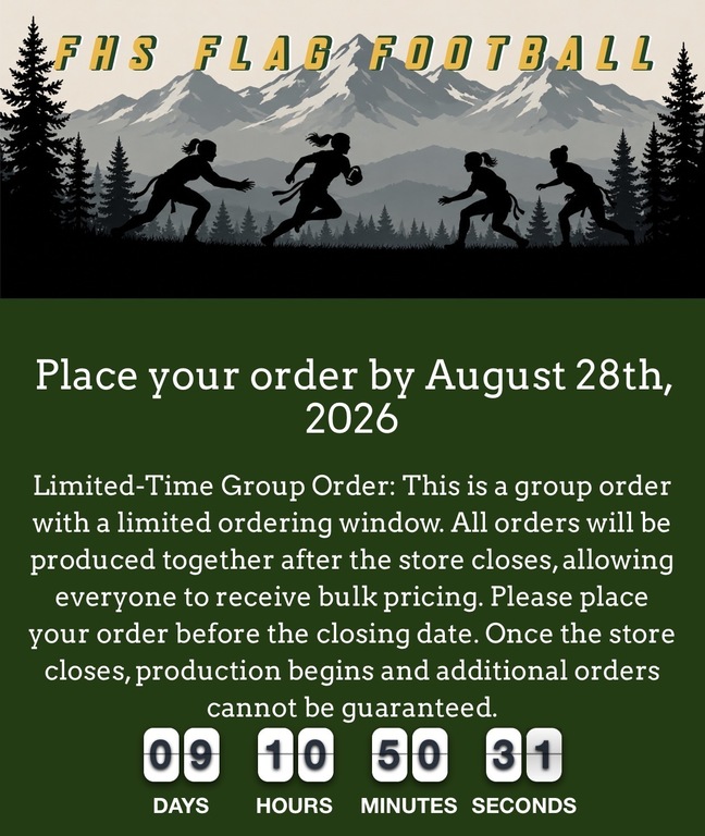 Place your Orders by August 28th
https://stores.inksoft.com/flaghighflagfootball/shop/home
