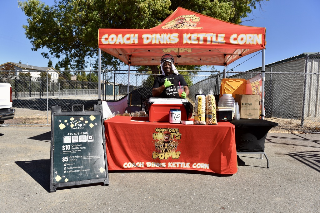 COACH DINKS KETTLE CORN ,THANK YOU FOR SUPPORTING YOUR LOCAL VENDORS .