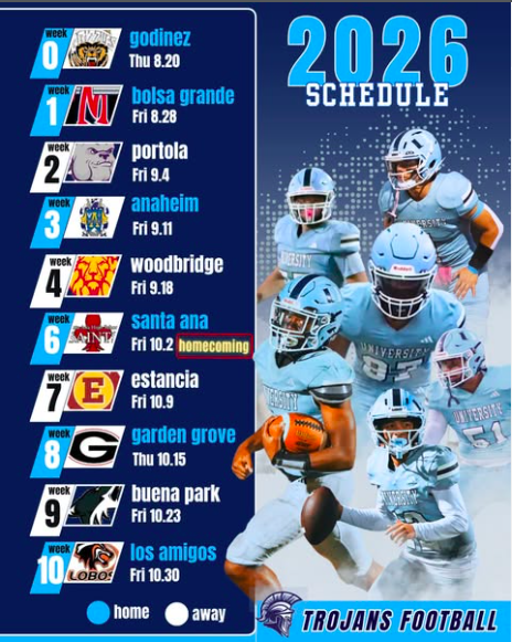 Mark your calendars, Trojans! The 2026 season schedule is out. We can’t wait to see you under Friday night lights. 🏈