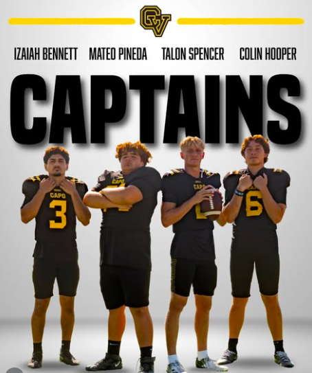 Leading the charge for Season 50‼️

Introducing your 2026 Captains

Izaiah Bennett - Senior, WR/DB
Mateo Pineda - Junior, OL
Talon Spencer - Senior, QB
Colin Hooper - Senior, WR/TE/LB
