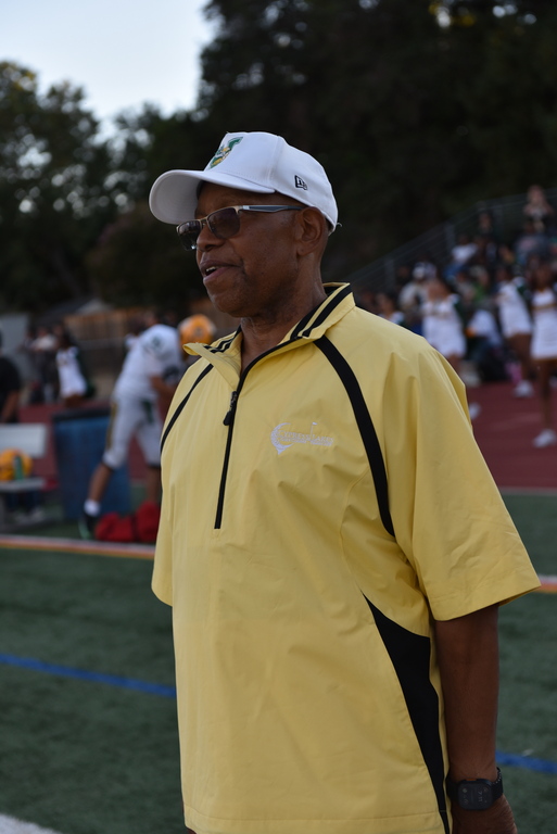 VANDEN VIKINGS VARSITY FOOTBALL HEAD COACH LARRY HOGUE , WITH THE WIN OVER AMADOR VALLEY  .