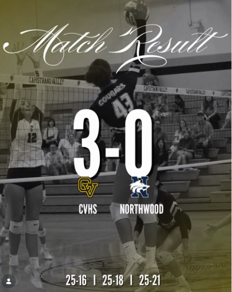 Another sweep in the books for your Cougars! 🧹🧹 These girls showed up for a great win on the road! Keep up the hard work! 🏐🖤💛