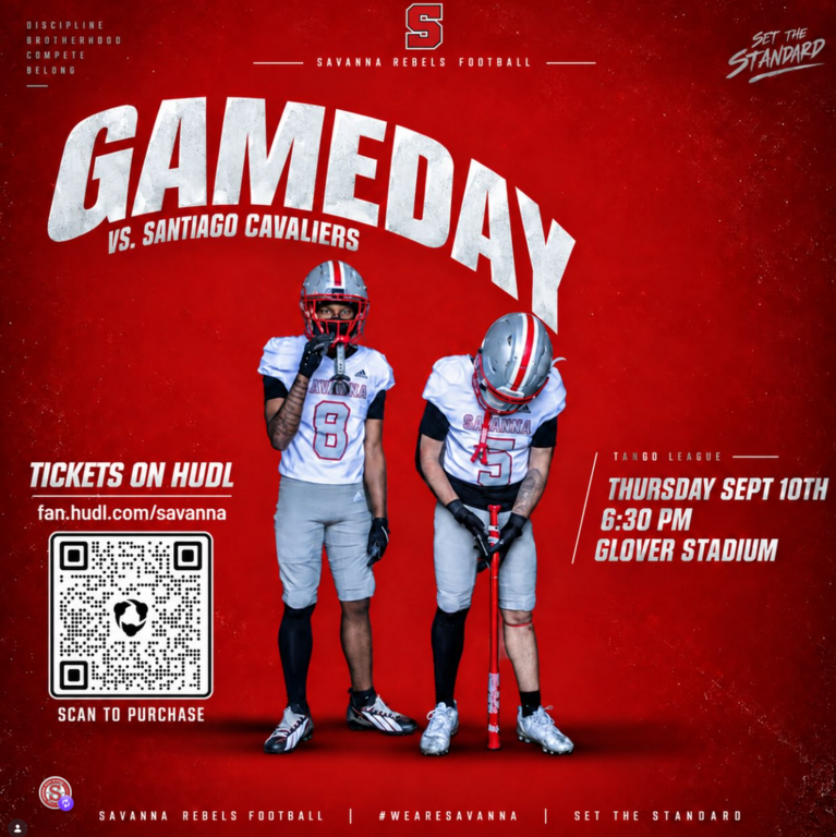 ITS GAMEDAY!! Rebels return home as we host Santiago HS tonight at (Glover Stadium) 6:30 pm