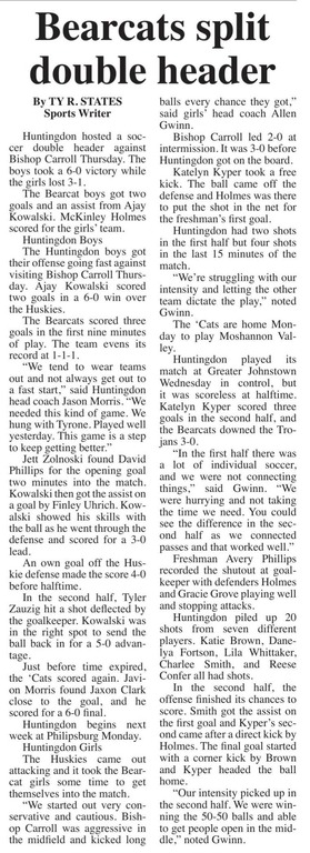 ⚽️ Huntingdon 6, Bishop Carroll 0 ⚽️
The Bearcats picked up their first win at home tonight, defeating Bishop Carroll 6-0! 

It was another hot and buggy night at Detweiler, but the boys put together a solid performance and took care of business on their 