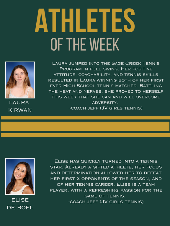 In case you missed it: Athletes of the week 09/14/26