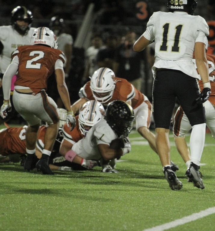 Linebacker Lucas Duryea #42 making the stop.