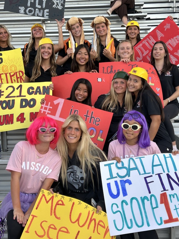 Girls Water Polo showing up for SM game
