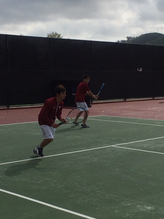 Jeff Tang and Daniel Pasha playing tough doubles today.