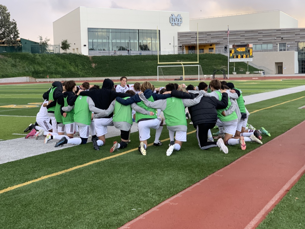 Pre game prayer. Yesterday’s Semi Final game against Mira Costa, last years CIF Champions was a challenge in the first half., but the Lions  came to Manhattan Beach to win. And win they did!  Bravo boys!
