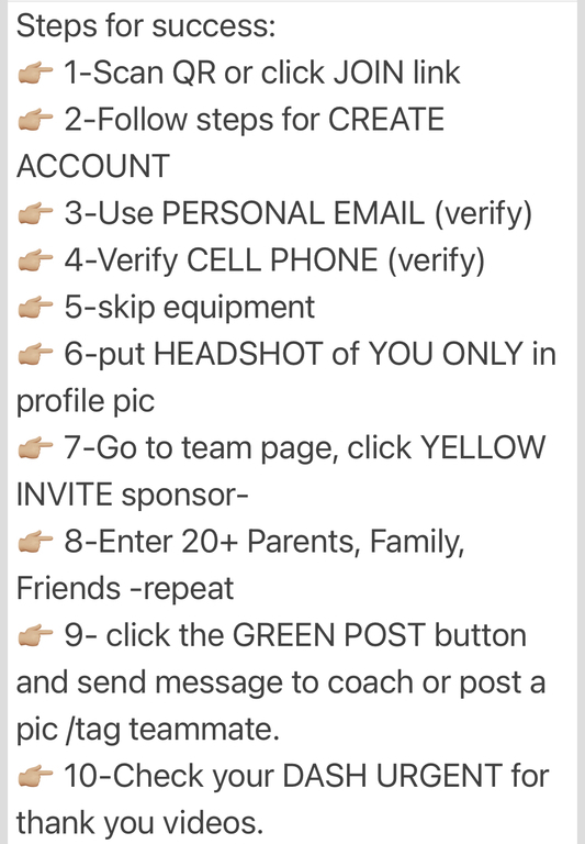 Steps to follow-