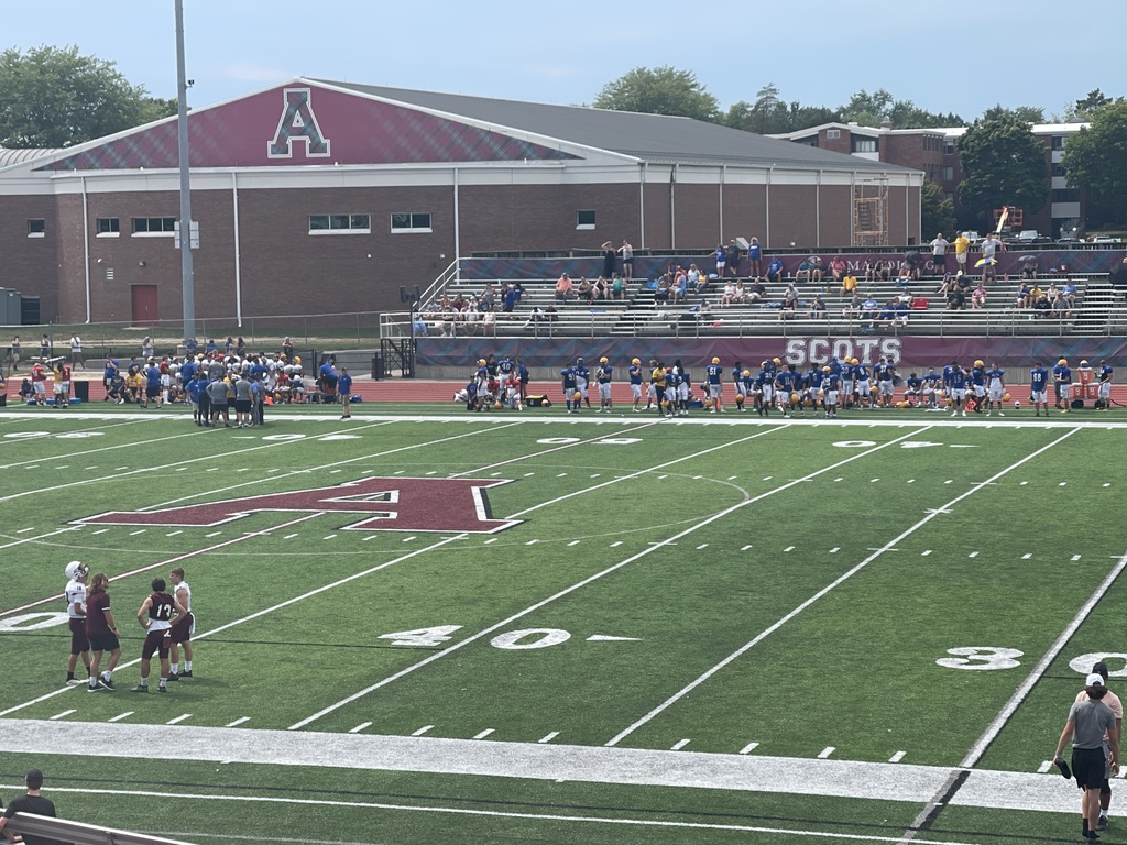 Half time of the scrimmage vs Alma